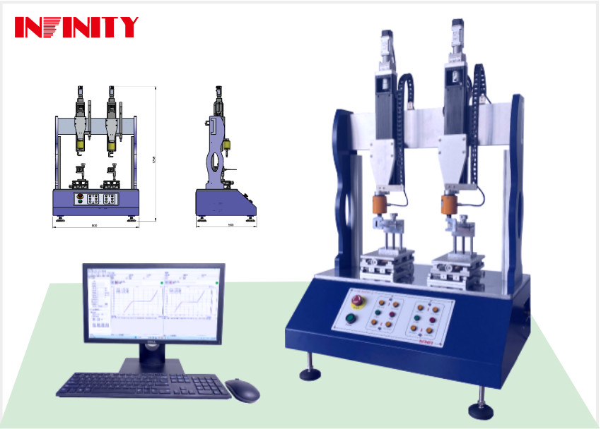 1258*800*560mm Zwei-Stationen-Swing-Schaukelkraft-Tester für präzise 150mm maximale Testfahrt